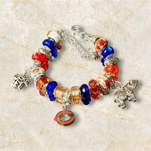 Chicago Bears Beaded Charm Bracelet